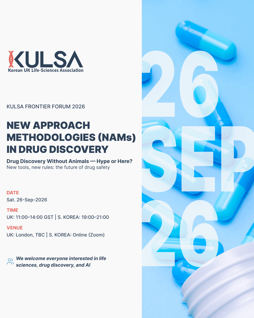 KULSA Frontier Forum 2026: NAMs in Drug Discovery poster